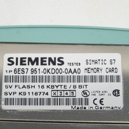 Siemens Simatic S7 6ES7951-0KD00-0AA0 / 6ES7 951-0KD00-0AA0 Memory Card 5V Flash 16 Kbyte / 8 bit - Maranos.de