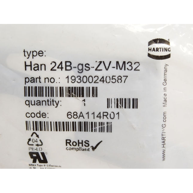 Harting Han 24B-gs-ZV-M32 19300240587 / Neu OVP - Maranos.de