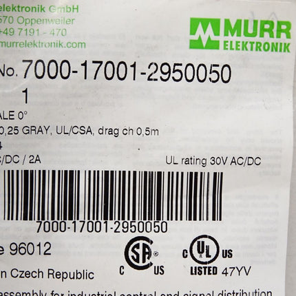 Murr Elektronik Kabel 7000-17001-2950050 / Neu OVP - Maranos.de