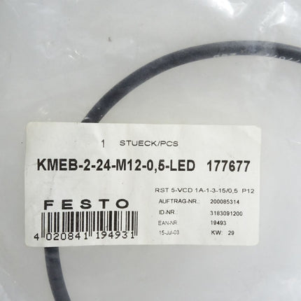 Festo 177677 KMEB-2-24-M12-0,5-LED Steckdosenleitung / Neu OVP - Maranos.de