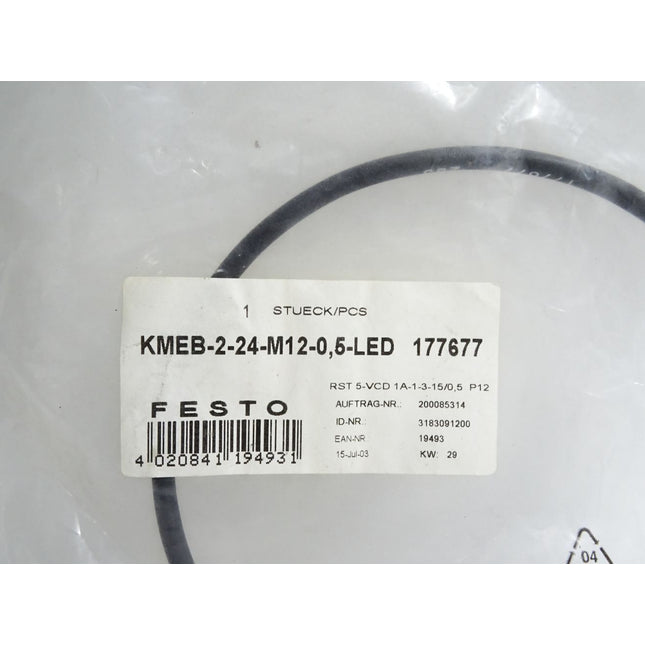 Festo 177677 KMEB-2-24-M12-0,5-LED Steckdosenleitung / Neu OVP - Maranos.de