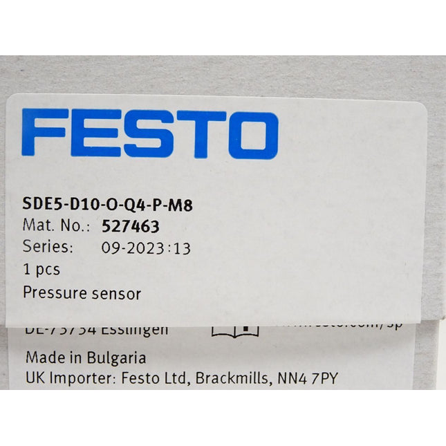 Festo Drucksensor 527463 SDE5-D10-O-Q4-P-M8 / Neu OVP versiegelt - Maranos.de