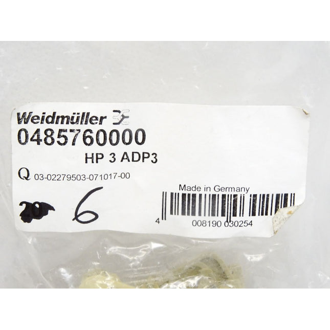 Weidmüller 0485760000 HP 3 ADP3 / Inhalt : 6 Stück / Neu OVP - Maranos.de