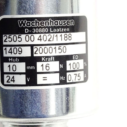 Wachenhausen 2505 00 402/1188 250500402/1188 2000150 10mm 16N 24V 0,75A / Neu - Maranos.de