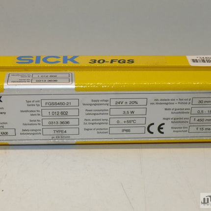 NEU - SICK 30-FGS / FGSS450-21 / 1012602 Lichtschranke Lichtgitter nur Sender // - Maranos.de