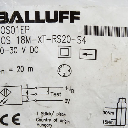 Balluff BOS01EP BOS18M-XT-RS20-S4 Einweglichtschranke / Neu OVP - Maranos.de