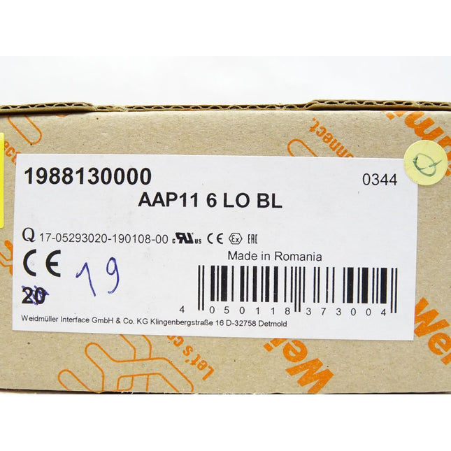 Weidmüller AAP116LOBL / 1988130000 / Inhalt : 19 Stück / Neu OVP - Maranos.de