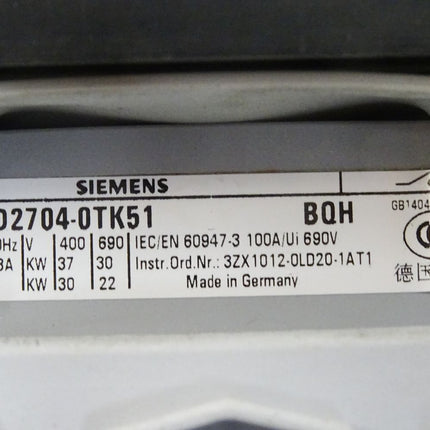 Siemens 3LD2704-0TK51 Lasttrennschalter - Maranos.de