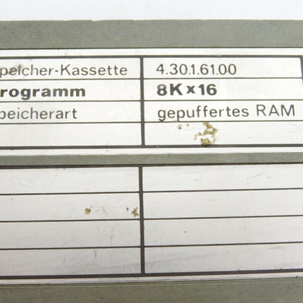 Schleicher Speicher-kassette 4.30.1.61.00 / 8Kx16 / gepuffertes RAM - Maranos.de