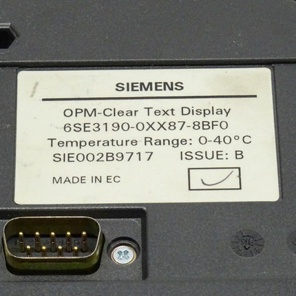 Siemens 6SE3190-0XX87-8BF0 / 6SE 3190-0XX87-8BF0 OPM-Clear Text Display ISSUE:B - Maranos.de