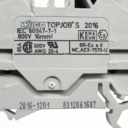 WAGO TOPJOB® S 2016 (4 Stück) IEC 60947-7-1 800V 16mm²  60947 - 7 -1 - Maranos.de
