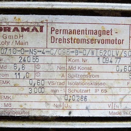 Indramat Servomotor MAC071C-0-NS-4-C/095-B-0/WI520LV/S001 3000min-1 - Maranos.de