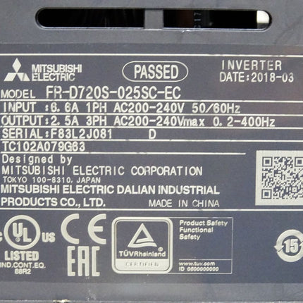 Mitsubishi Electric Umrichter D700-SC FR-D720S-025SC-EC 0,4kW - Maranos.de