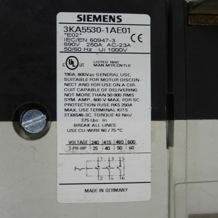 Siemens 3KA5530-1AE01 Lasttrennschalter 3KA5 530-1AE01 - Maranos.de