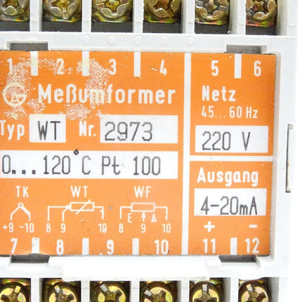 Meßumformer WT 0...120°C Pt100 4...20mA - Maranos.de