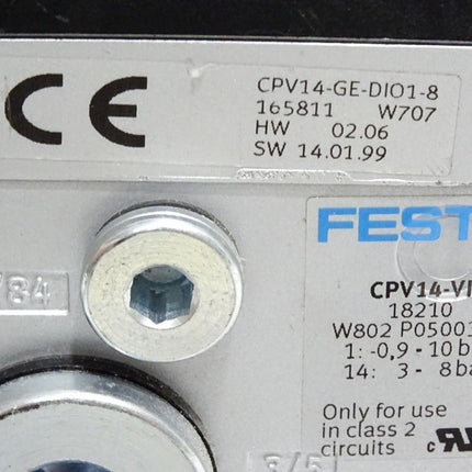 Festo 18210 CPV14-VI Ventilinsel + 165811 Elektrik-Anschaltung CPV14-GE-DI01-8 - Maranos.de