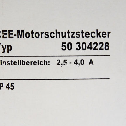 Nolta CEE-Motorschutzstecker 50304228 2.5-4.0A / Neu OVP - Maranos.de