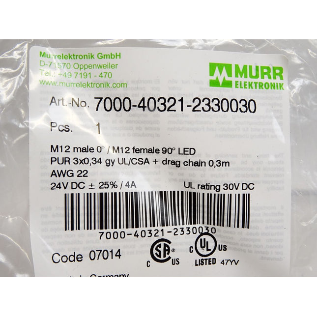 Murr Elektronik Kabel 7000-40321-2330030 / Neu OVP - Maranos.de