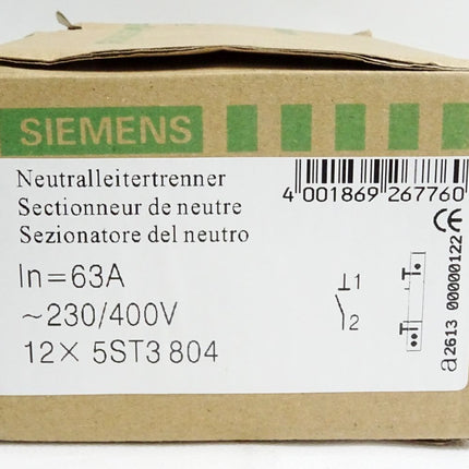Siemens Neutralleitertrenner 5ST3804 / Inhalt:12 Stück / Neu OVP - Maranos.de