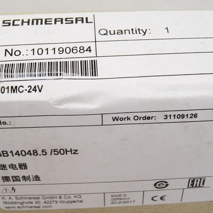 Schmersal Sicherheitsrelais SRB301MC-24V 101190684 / Neu OVP versiegelt - Maranos.de