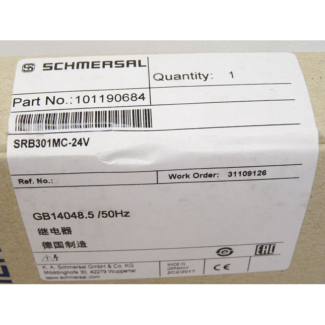 Schmersal Sicherheitsrelais SRB301MC-24V 101190684 / Neu OVP versiegelt - Maranos.de