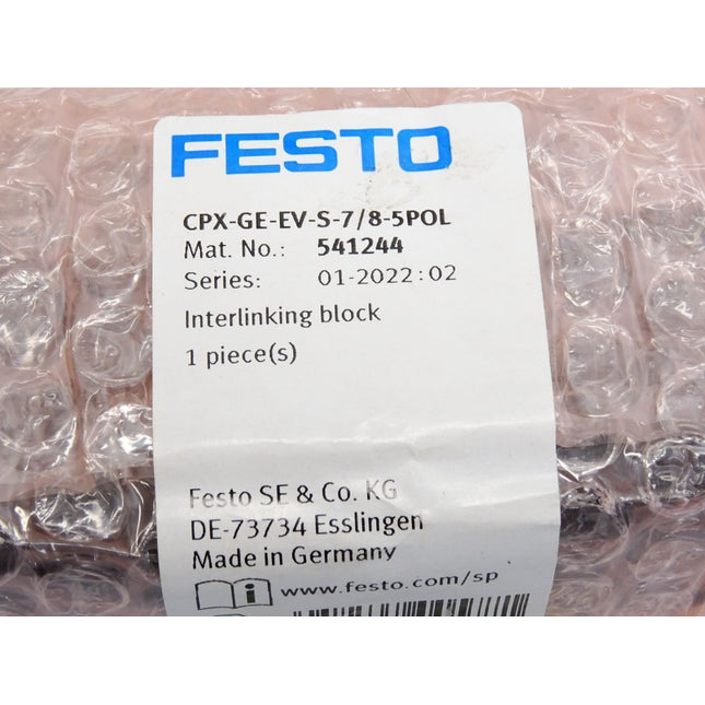 Festo Verkettungsblock 541244 CPX-GE-EV-S-7/8-5POL / Neu OVP versiegelt - Maranos.de