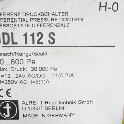 ALRE-IT Differenz-Druckschalter JDL112S / 40...600Pa / Neu OVP - Maranos.de