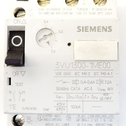 Siemens Motorschutzschalter 3VU1300-1ME00 - Maranos.de