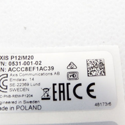 Axis Netzwerkkamera Sensor Unit P12/M20 0531-001-02 P1214-E / Neu OVP - Maranos.de