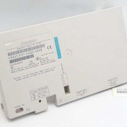 Siemens Backcover Rückschale Panel OP17-DP 6AV3617-1JC20-0AX2 6AV3 617-1JC20-0AX2 - Maranos.de