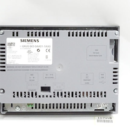 Siemens TP277-6" Touchpanel 6AV6643-0AA01-1AX0 6AV6 643-0AA01-1AX0 - Maranos.de
