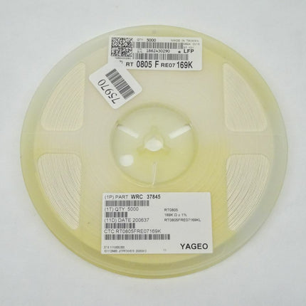 5000x YAGEO SMD Widerstand 169K Ohm  / WRC 37845 / RT0805FRE07169K / 0805 - Maranos.de