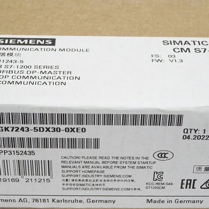 Siemens CM1243-5 S7-1200 6GK7243-5DX30-0XE0 / Neu OVP versiegelt - Maranos.de