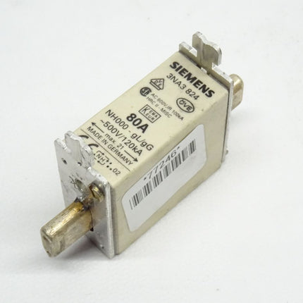 Siemens 3NA3824 / NH000 - gL/gG 500V/120kA 80 A / 3NA 3824 NEU - Maranos.de