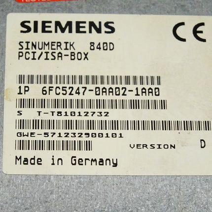Siemens Sinumerik 840D 6FC5247-0AA02-1AA0 / 6FC5 247-0AA02-1AA0 Version D / CTM-1/32MB - Maranos.de