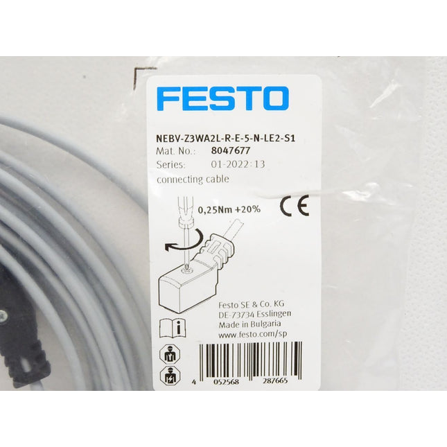 Festo Kabel NEBV-Z3WA2L-R-E-5-N-LE2-S1 / 8047677 / Neu OVP - Maranos.de