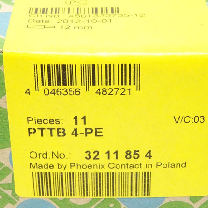 Phoenix Contact Schutzleiter-Doppelstockklemme PTTB4-PE / 3211854 / Inhalt : 11 Stück / Neu OVP versiegelt - Maranos.de