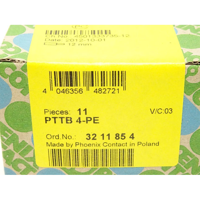 Phoenix Contact Schutzleiter-Doppelstockklemme PTTB4-PE / 3211854 / Inhalt : 11 Stück / Neu OVP versiegelt - Maranos.de