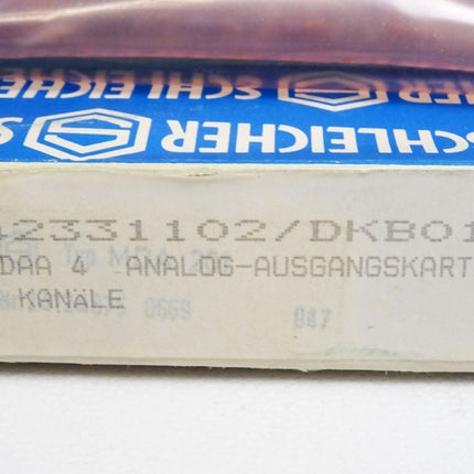 Schleicher PDAA 4 PDAA4 Analog-Ausgangkarte 4 Kanäle 42331102 DKB01/ Neu OVP - Maranos.de