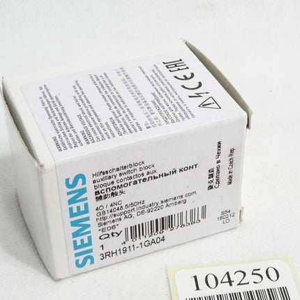 Siemens Hilfsschlaterblock 3RH1911-1GA04 / Neu OVP - Maranos.de