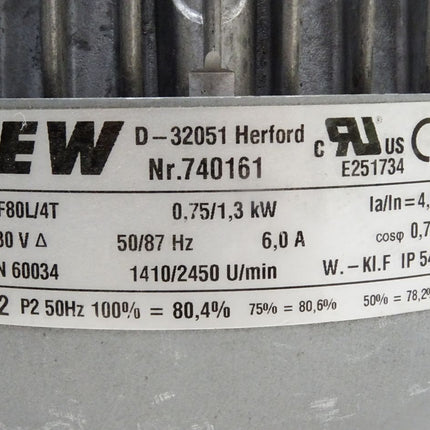 HEW Elektromotor RF80L/4T 1410/2450U/min 0.75/1.3kW / Neu - Maranos.de