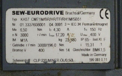 SEW-Eurodrive KH37 CM71M/BR/HR/TF/RH1M/SB51 Servomotor - Maranos.de