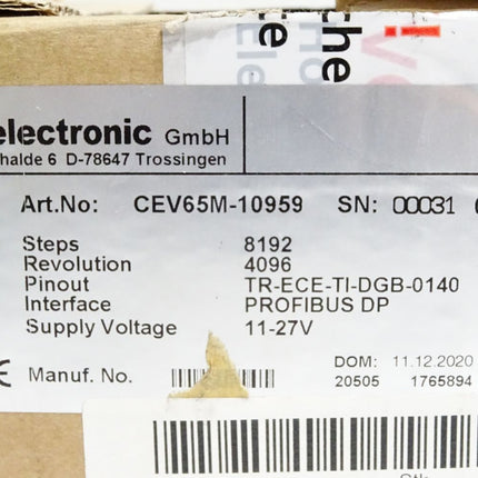 TR Electronic Drehgeber CEV65M CEV65M-10959 / Neu OVP - Maranos.de