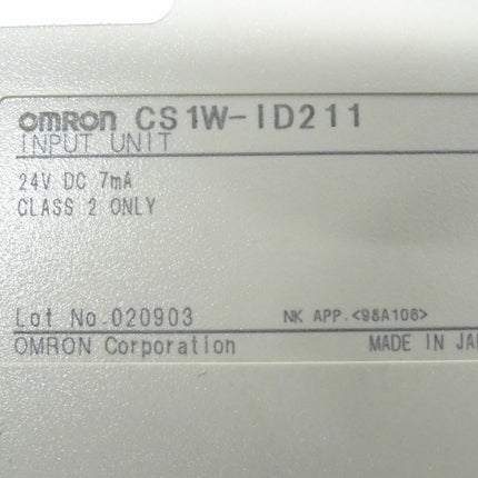 Omron CS1W-ID211 Input Unit 24DC 7mA / 020903 - Maranos.de