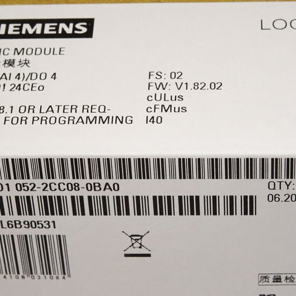 Siemens Logo! 6ED1052-2CC08-0BA0 6ED1 052-2CC08-0BA0 Neu OVP versiegelt - Maranos.de