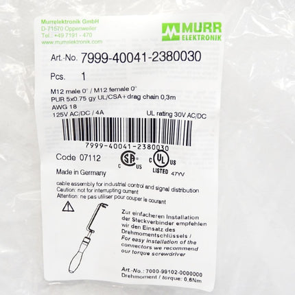 Murr Elektronik 7999-40041-2380030 / Neu OVP - Maranos.de
