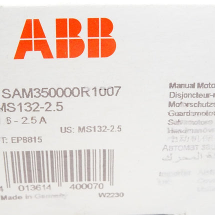 ABB Motorschutzschalter 1SAM350000R1007 MS132-2.5 / Neu OVP - Maranos.de