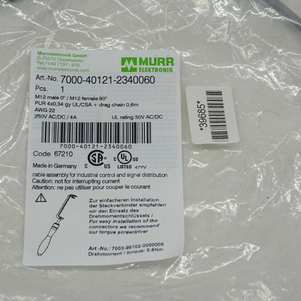 Murr Elektronik 7000-40121-2340060 / M12 / Code 67210 NEU - Maranos.de