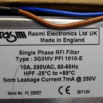 Rasmi Single Phase RFI Filter 3G3MV PFI 1010-E - Maranos.de