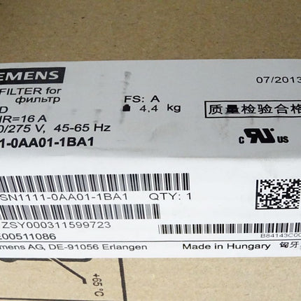Siemens Line Filter 6SN1111-0AA01-1BA1 / Neu OVP versiegelt - Maranos.de